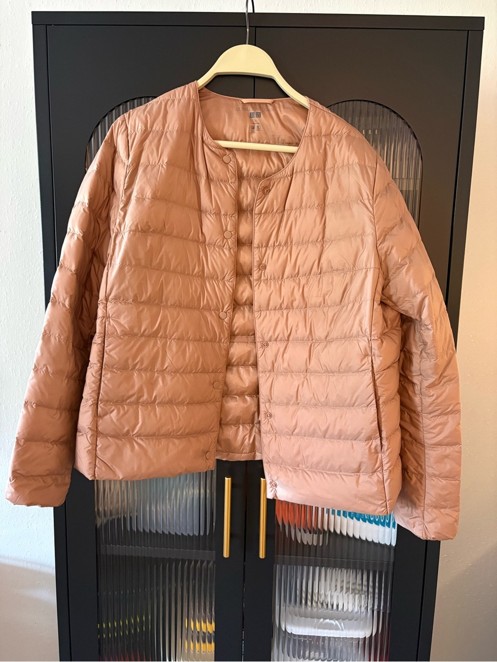 Uniqlo Women’s Ultra Light Down Collarless Jacket Size L - Blush Pink
